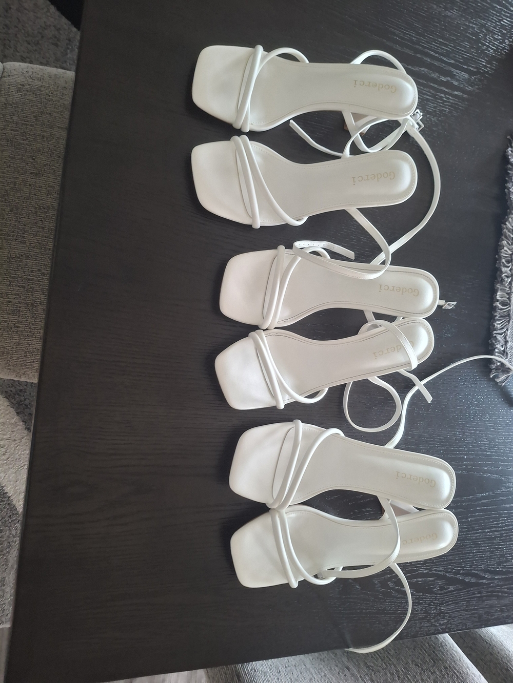 3 Pcs Women's White Strappy Heels